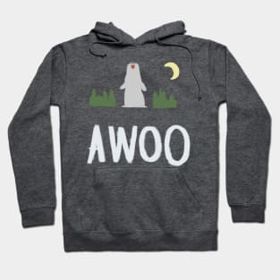 awoo cute night wolf animal T-shirt design Hoodie